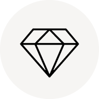 Schwarzes geometrisches Diamant-Symbol auf grauem Hintergrund, minimalistisches Design