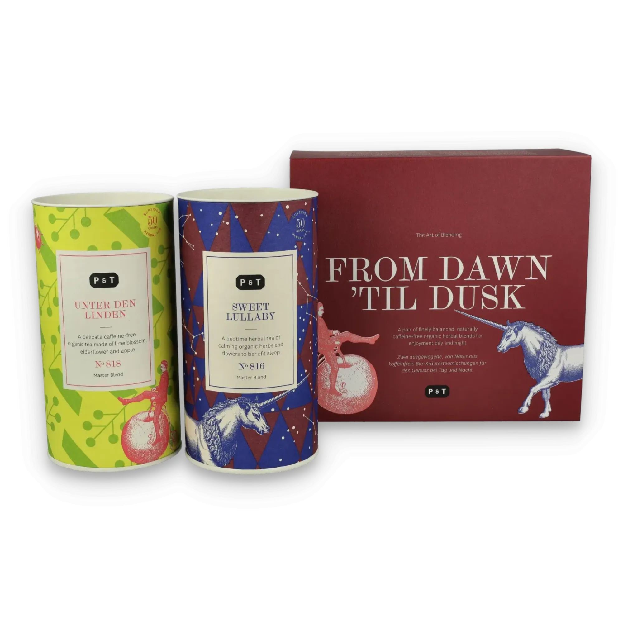 Edles Teegeschenkset mit zwei Bio-Kräuterteemischungen von P & T.